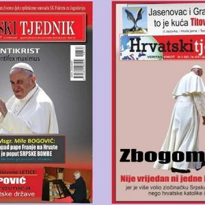 Naslovnice Hrvatskog tjednika (2019 i 2025)
